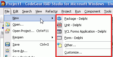  File - New  Delphi